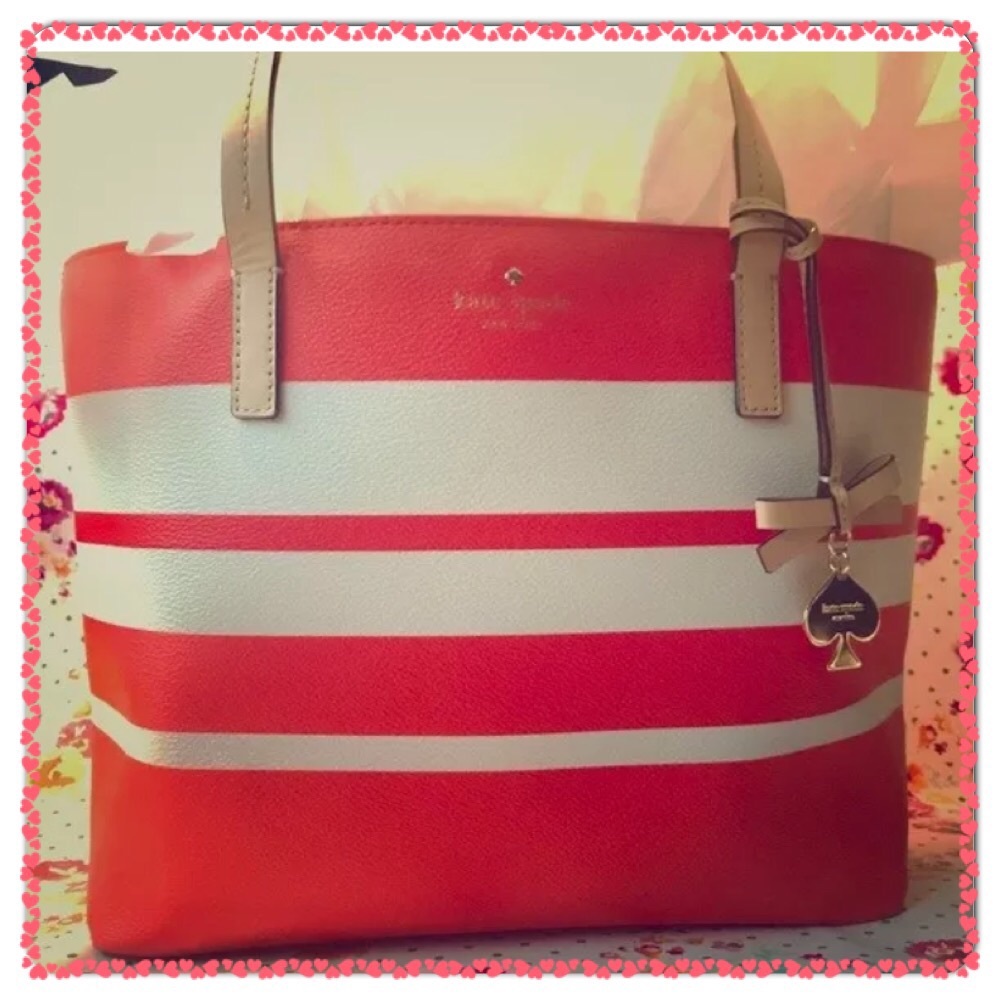 Kate spade Hawthorne Lane Papaya And cream tote